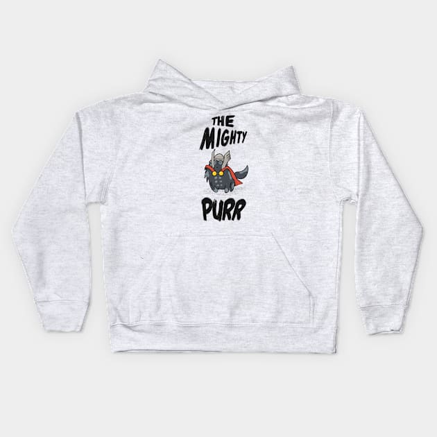 The Mighty Purr Kids Hoodie by Zachterrelldraws